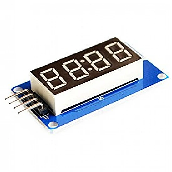 TM1637 4-Digit Red LED Display Module with Clock Colon - 0.36 Inch 7-Segment Digital Tube, 2-Pin Control, 3.3V/5V for Arduino & Raspberry Pi DIY Projects