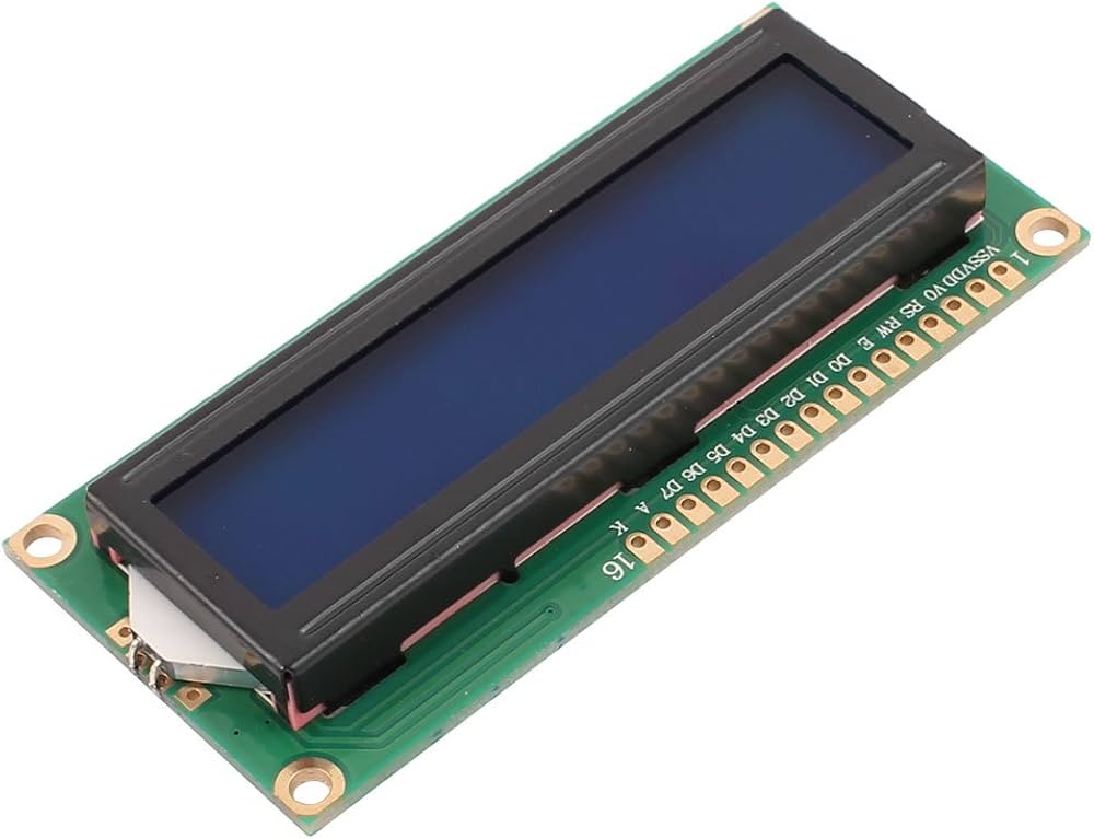 LCD 1602A Character Display Module - 16x2 HD44780 Controller, Blue Backlight, 5V for Arduino & Raspberry Pi DIY Projects