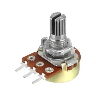WH148 10K Potentiometer 15mm Splined Shaft - Linear Rotary Variable Resistor for Audio Control, Arduino & DIY Electronics