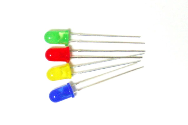 5mm Assorted RGBY LED Diode Kit - Red, Green, Blue, Yellow Through-Hole Light Emitting Diodes for Arduino and Electronics Projects