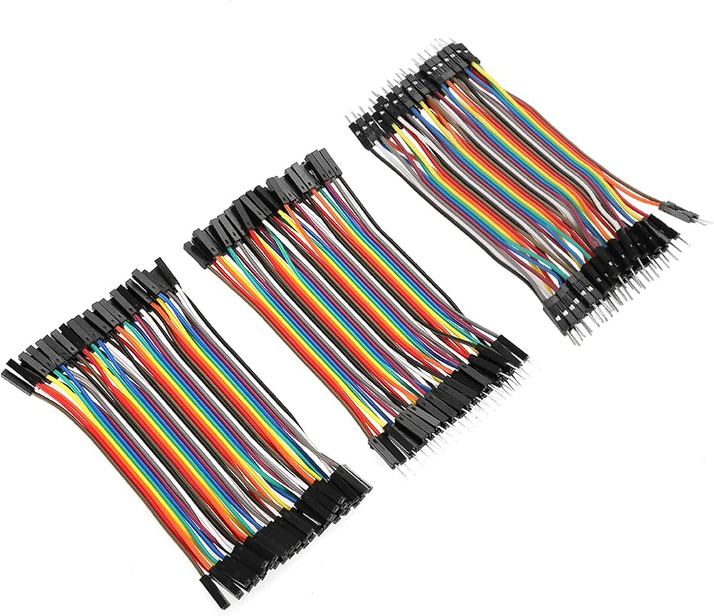 Jumper Wire Assorted Pack 120 Pieces - Male-to-Male, Male-to-Female, Female-to-Female 10cm Ribbon Cables for Breadboard & Arduino Prototyping
