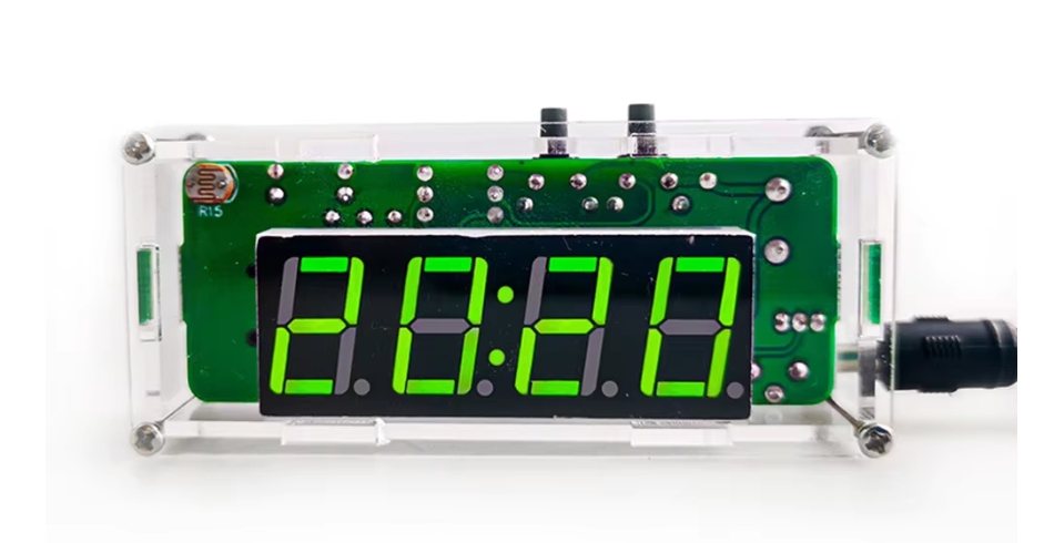 DIY Digital Clock Kit - Solder Practice Project with 4-Digit LED Display, Through-Hole Electronic Components PCB Board, STEM Learning and Soldering Training Suite for Beginners and Students – image 4