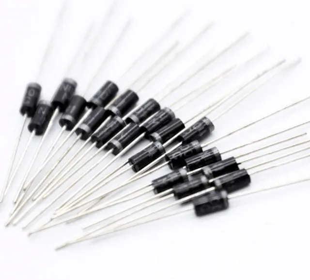 1N4004 Rectifier Diode 10-Pack - 1A 400V Axial Silicon Diodes, DO-41 Package for Power Supplies, Polarity Protection, and Flyback Clamping in Arduino DIY Electronics