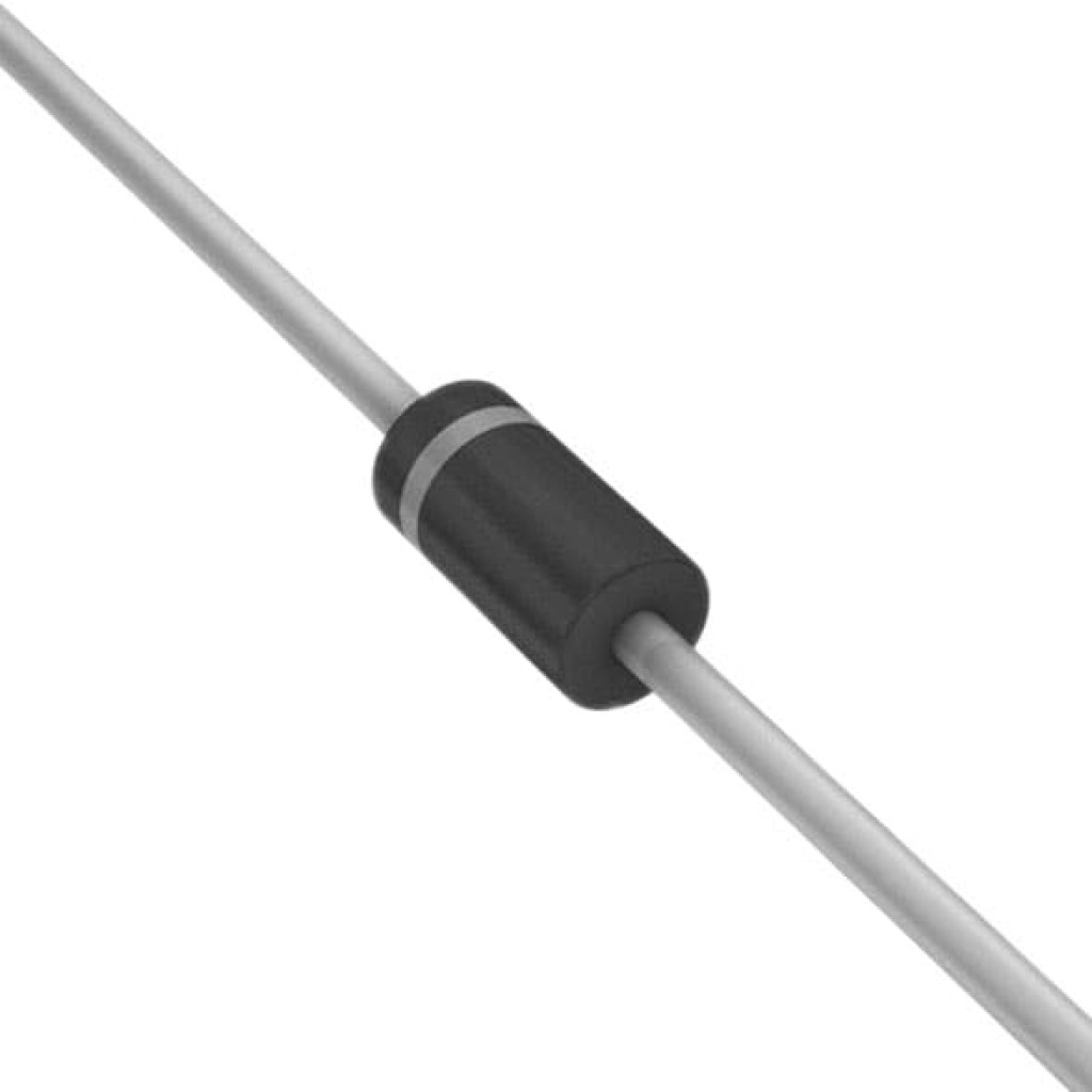 1N4006 Rectifier Diode - 1A 800V Silicon Rectifying Diodes, DO-41 Axial Package for Power Supply Rectification, Reverse Polarity Protection, and Inductive Flyback Clamping
