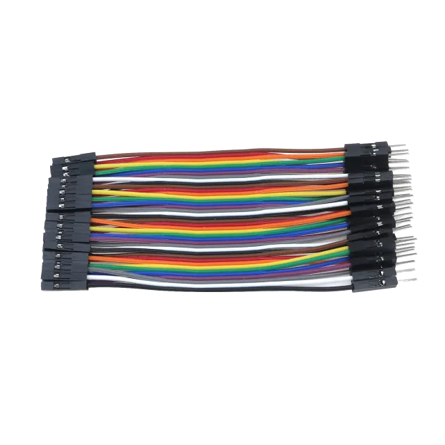 Male-Female Jumper Wires 10cm - 40pcs Dupont Ribbon Cable, 2.54mm Pitch