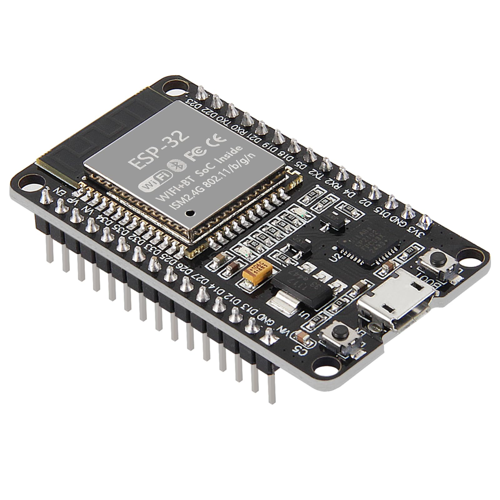 ESP32 WiFi and Bluetooth Development Board - Dual-Core 240MHz Microcontroller, Ultra-Low Power SoC, for IoT Smart Home and Arduino Projects