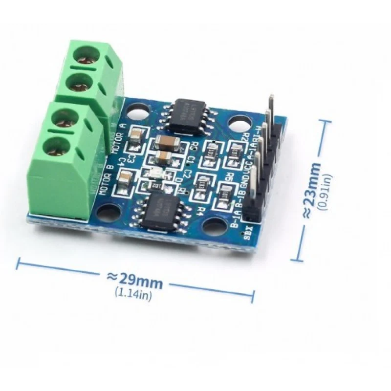 L9110 DC Motor Driver Board - Dual Channel H-Bridge, 2.5V-12V, 800mA per Channel, for Arduino Robotics & DIY DC Motors — view 2