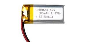 Lipo Battery 601633 300mAh - 3.7V Rechargeable Lithium Polymer Cell with PH2.0 2Pin Connector, for DIY Electronics & IoT Devices