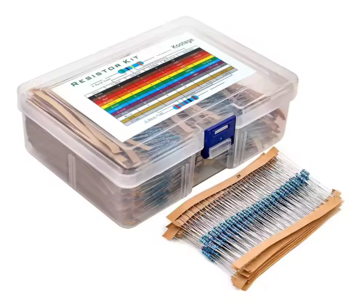 1280 Piece Resistor Kit - 64 Values 1Ω to 10MΩ, 1/4W 1% Metal Film Assortment Box with Colour Code Chart for Arduino, ESP32 & Electronics Projects