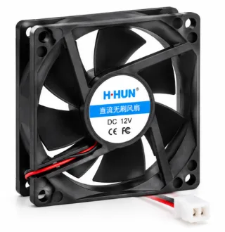 80x80x25mm DC 12V Brushless CPU Cooling Fan, 2-Wire Power Lead, 0.25A Axial Case Fan for PC Heatsinks, DIY Enclosures, 3D Printer Electronics, Router/PSU Ventilation