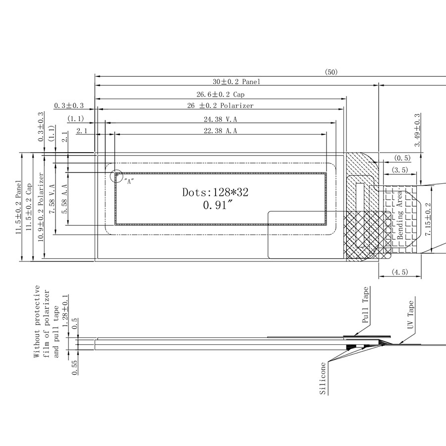 0.91 Inch OLED Display Module SSD1306 128x32 I2C IIC Serial Screen - Monochrome Blue / White, 4-Pin (GND, VCC, SCL, SDA), 3.3V/5V for Arduino, ESP32, STM32 & Raspberry Pi — view 2