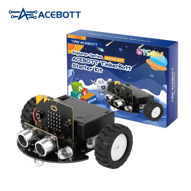 ACEBOTT TinkerBott micro:bit Robot Car STEM Kit (QD024, micro:bit V2 included)