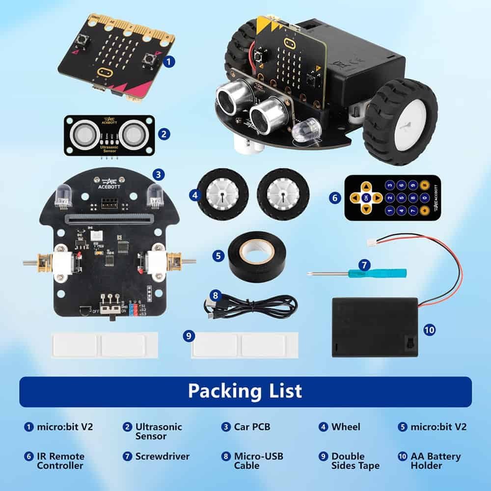 ACEBOTT TinkerBott micro:bit Robot Car STEM Kit (QD024, micro:bit V2 included) — view 7