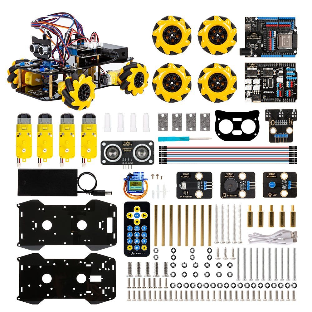 ACEBOTT QD001 ESP32 Smart Robot Car Starter Kit (4WD Mecanum, Arduino/ACECode) — view 4
