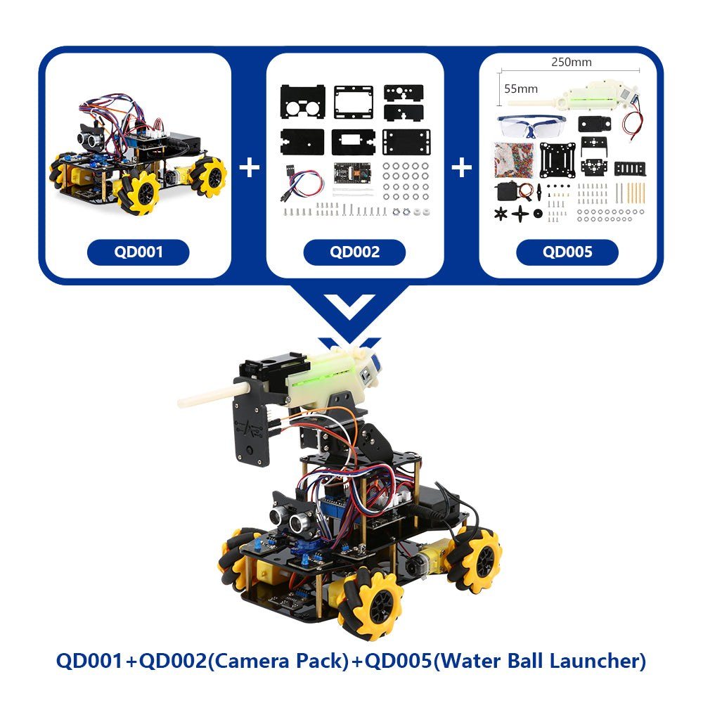 ACEBOTT QD001 ESP32 Smart Robot Car Starter Kit (4WD Mecanum, Arduino/ACECode) — view 5