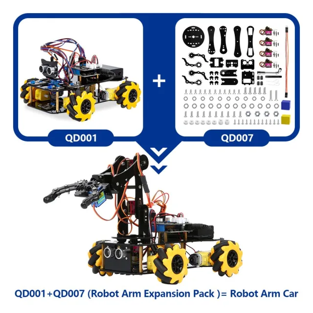 ACEBOTT QD007 5-DOF Robot Arm Expansion Pack for QD001 Smart Car