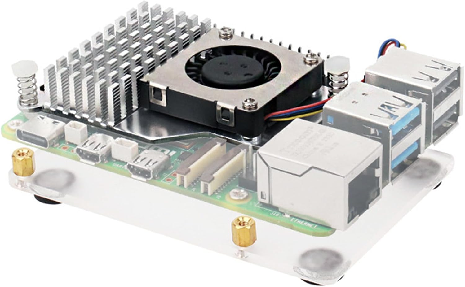 Active Cooler for Raspberry Pi 5 - Aluminium Heatsink with 30mm PWM 4-Pin Blower Fan, Thermal Pads & Spring Push-Pin Mount, Variable-Speed Cooling for Pi 5 — view 2