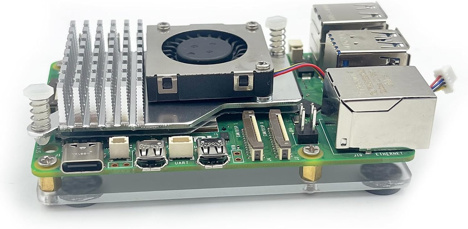 Active Cooler for Raspberry Pi 5 - Aluminium Heatsink with 30mm PWM 4-Pin Blower Fan, Thermal Pads & Spring Push-Pin Mount, Variable-Speed Cooling for Pi 5 — view 3
