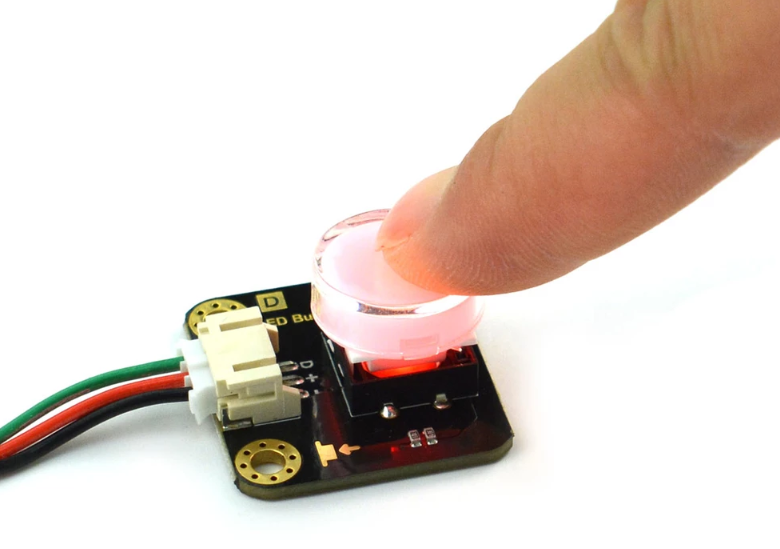 DFRobot Gravity LED Button - Red (DFR0785-R) - Illuminated Push Button Module with Transparent Cap, 3-Pin Gravity Connector for Arduino & micro:bit — view 2